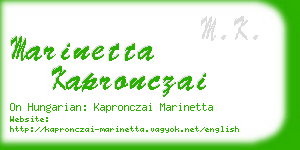 marinetta kapronczai business card